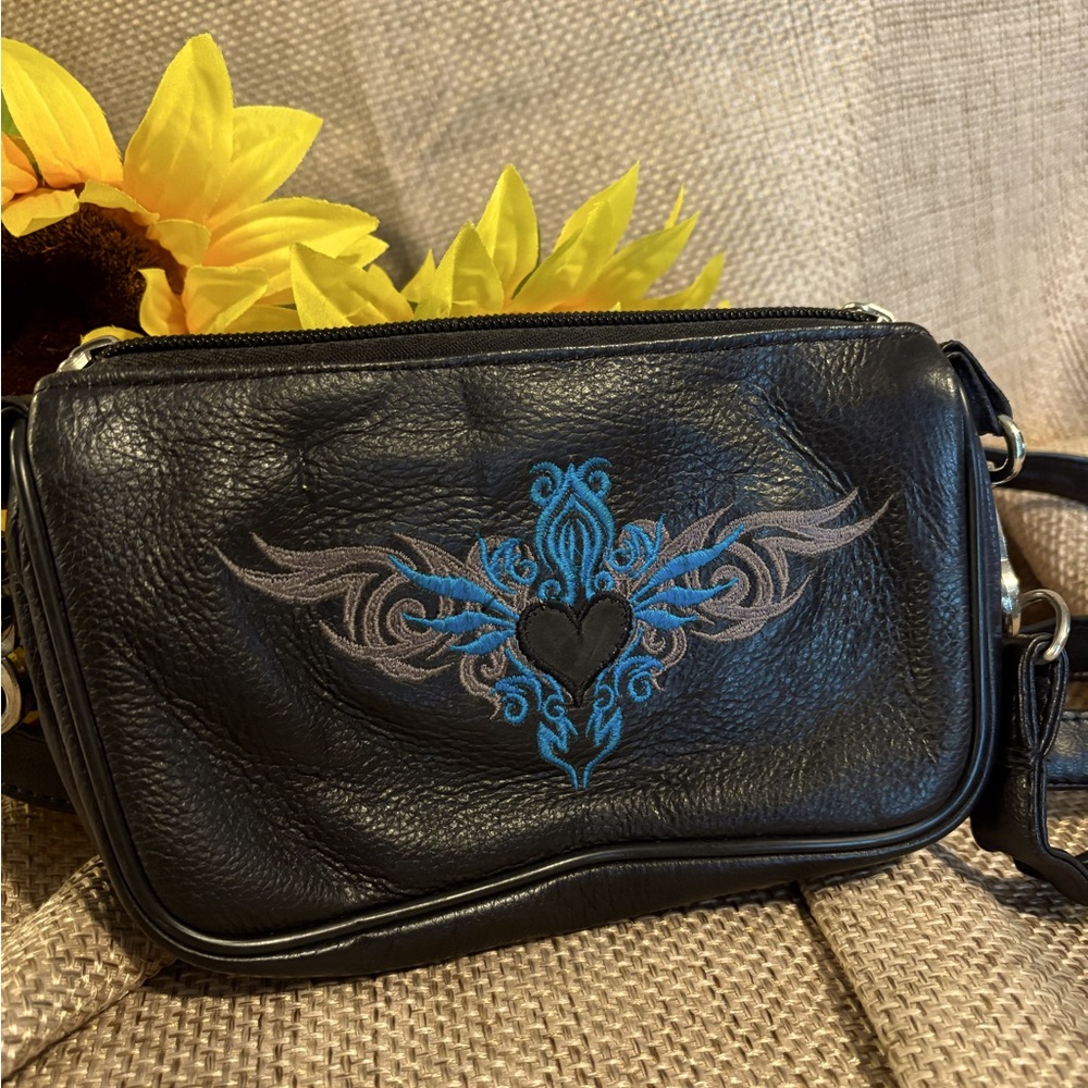 Black Leather Crossbody/shoulder Bag